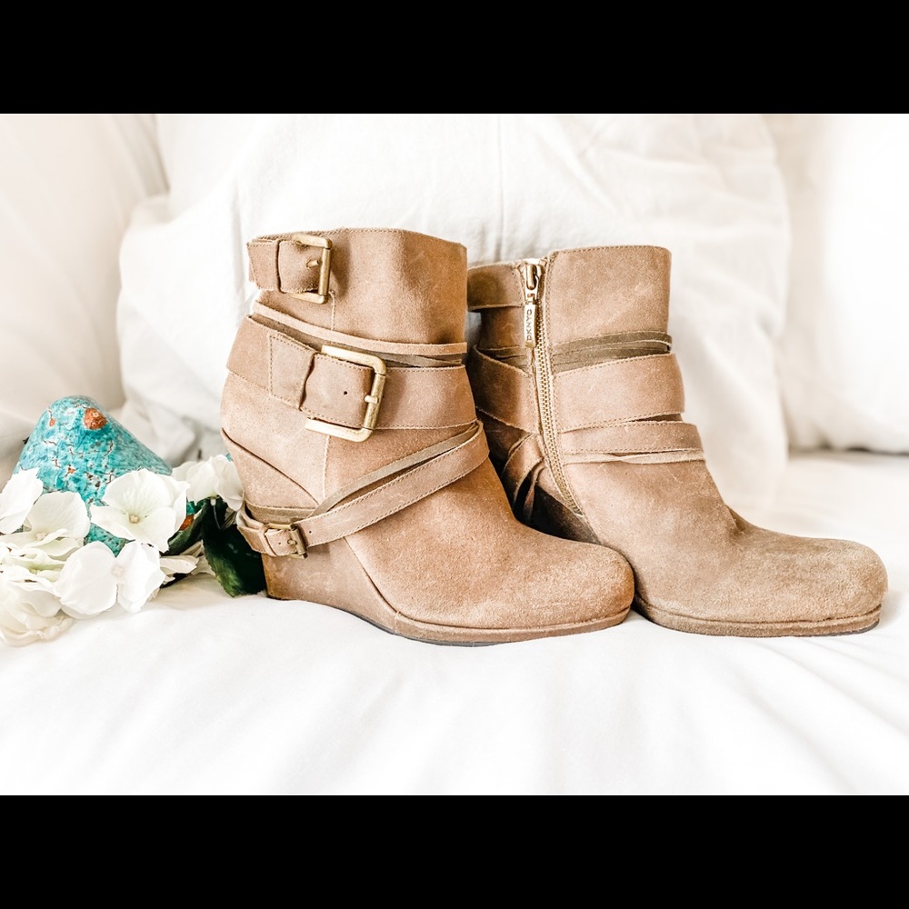 DKNYC Parker Suede Wedge Boots